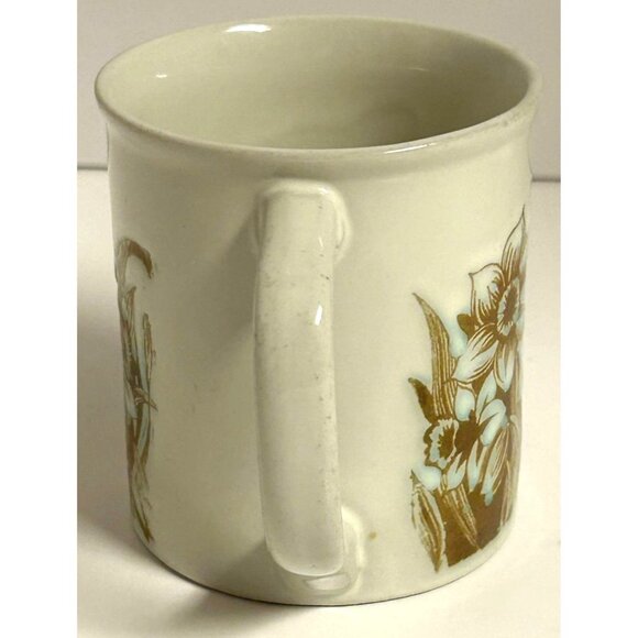 Vintage Japan Ceramic Coffee Cocoa Tea Mug Brown & White Floral - Picture 4 of 6